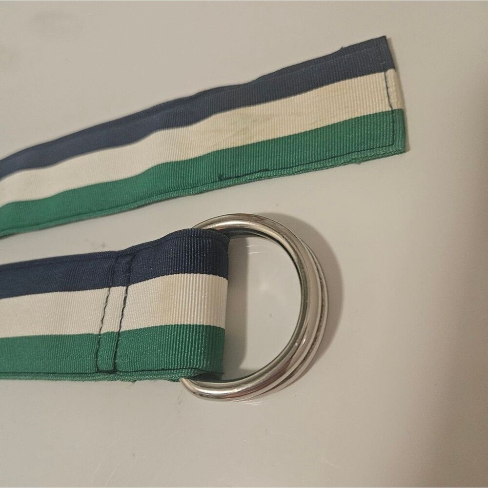 VINEYARD VINES Martha's Vineyard D-Ring Navy White Green Stripe | SZ M - Picture 7 of 8